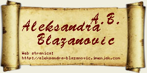 Aleksandra Blažanović vizit kartica